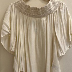 Jack by BB Dakota Cream Off Shoulder Embroidered Top Size S